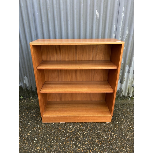 221 - A mid century teak open bookcase 80x28x92