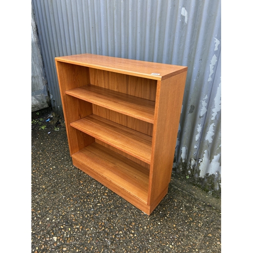 221 - A mid century teak open bookcase 80x28x92