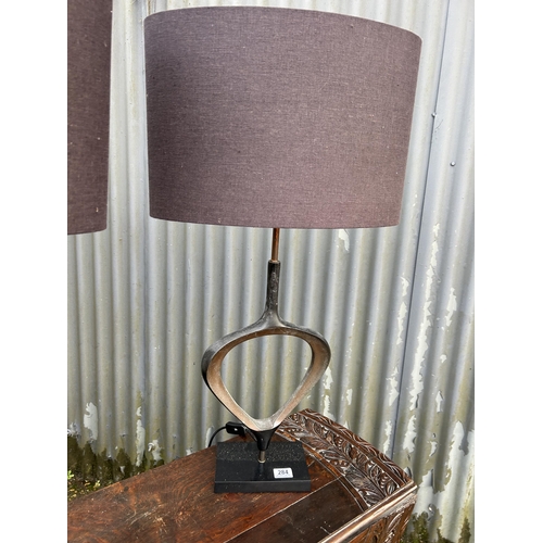 284 - A pair of large HEATHFIELD AND CO designer table lamps with shades