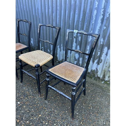 302 - Three mother of pearl inlaid chairs