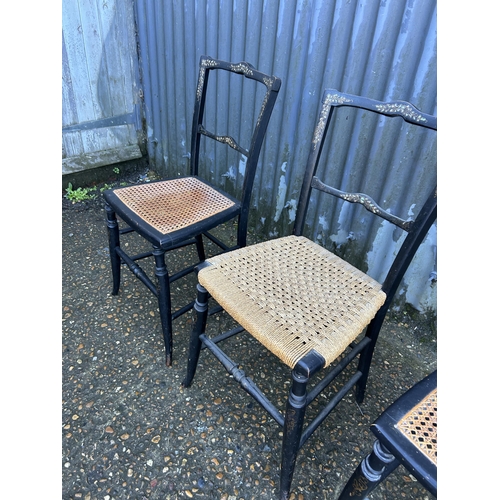 302 - Three mother of pearl inlaid chairs