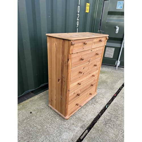 337 - A pine chest of seven drawers 80x36x100