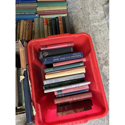 361 - A collection of 10 trays of antique and other assorted books