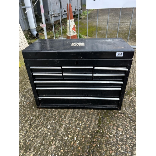 406 - A BLACK TOOL CHEST