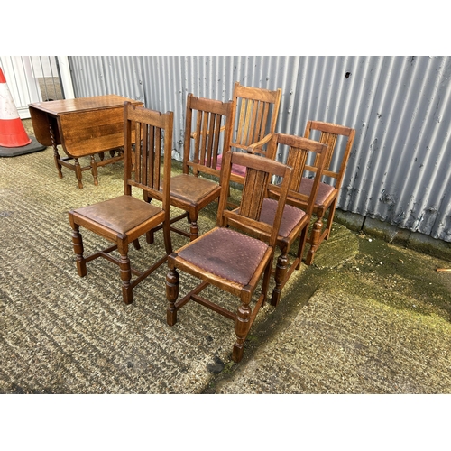 56 - Six 1920's oak dining chairs (2 styles)