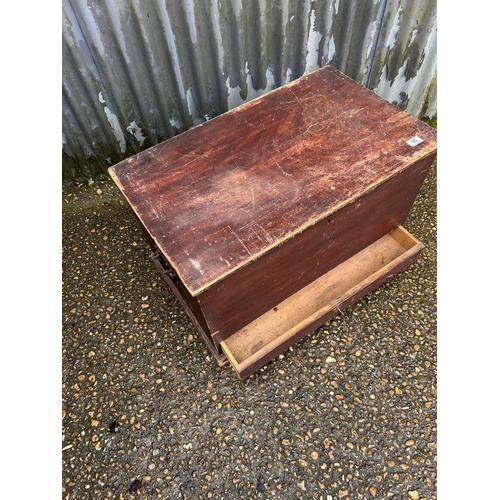 60 - A pine blanket box chest with drawer 77x 47x50