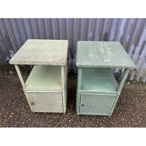 66 - A pair of green Lloyd loom bedsides