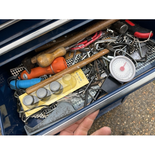 70 - A large trolley tool case, loaded with sundry tools, pliers, jigsaw etc