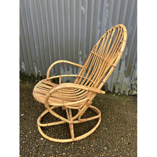 84 - A vintage bamboo lounger chair