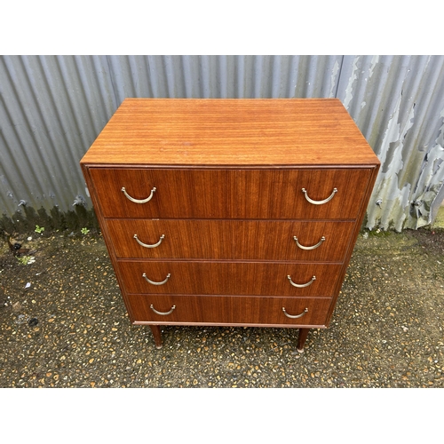 93 - Mid century teak chest of four 77x45x95