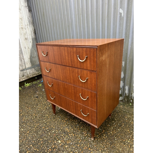 93 - Mid century teak chest of four 77x45x95