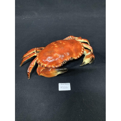 1026 - Large painted cast iron hinged Crab Box, width 33 cms