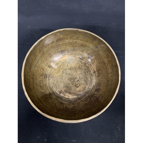 604 - Bronze bowl, diameter 24cms, height 11cms