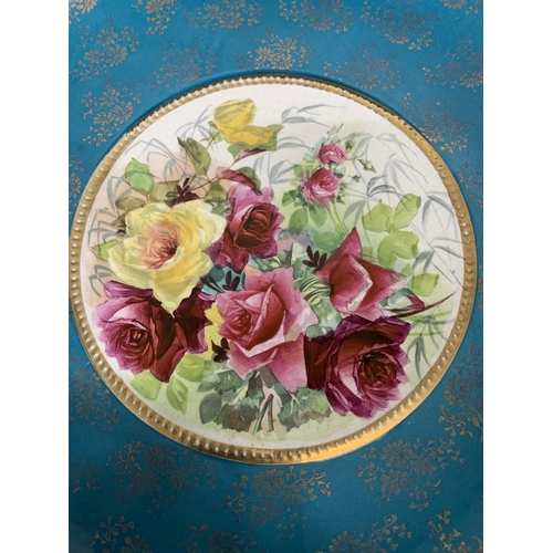 639 - 2 large hand painted wall chargers, diameter 35cms