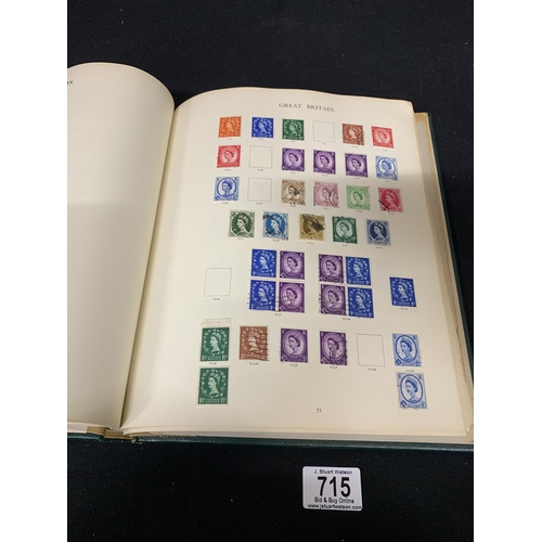 715 - British stamp album including a Penny Black