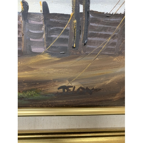 997 - Three Gilt framed Oils on canvas, two signed Les Parson