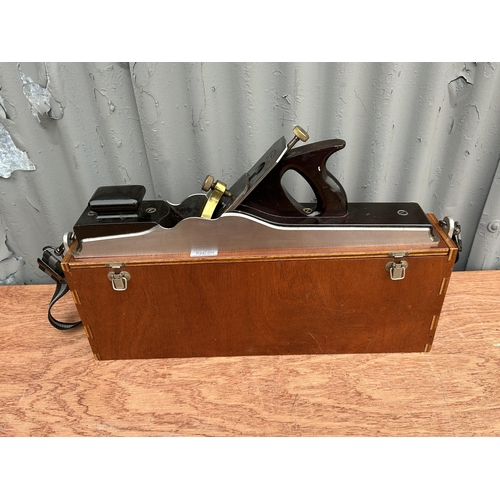 509 - Norris Jack plane, length 52 cms width 7 cms, in wooden case