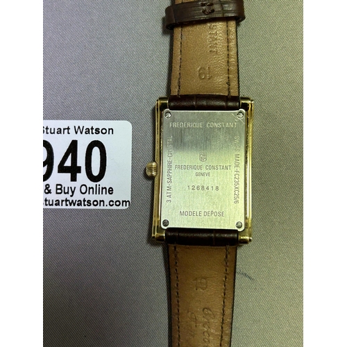 940 - Gents Frederique Constant FC235XC25/6, vintage style wristwatch, gold plated, Serial No 1268418, wit... 