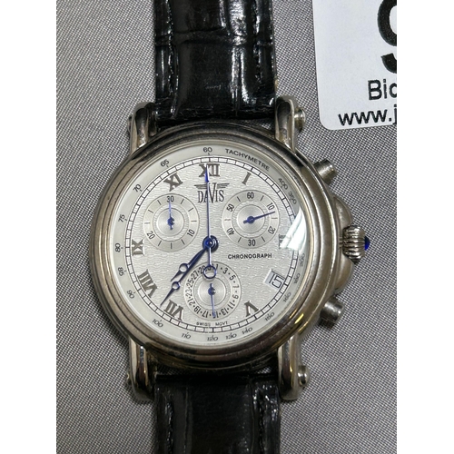 942 - Gents Davis Chronograph wristwatch, Davis Retro Collection, boxed