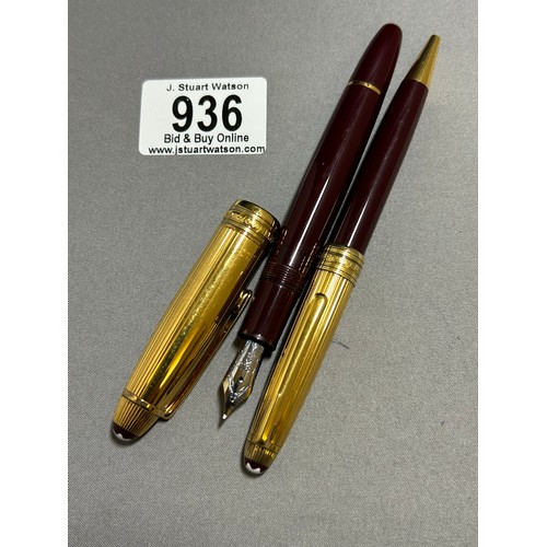 936 - Two Montblanc Meisterstuck Pens: Meisterstuck Le Grand Fountain Pen, 14ct Gold Nib, Serial No MK1035... 