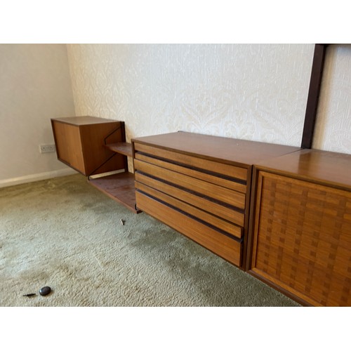 314 - A mid century wall mounted lounge system possibly CADOVARIOUS