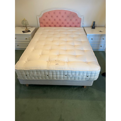 380A - A HYPNOS wool origins 6 Double bed with custom divan base, headboard and electric blanket. Original ... 