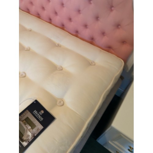 380A - A HYPNOS wool origins 6 Double bed with custom divan base, headboard and electric blanket. Original ... 