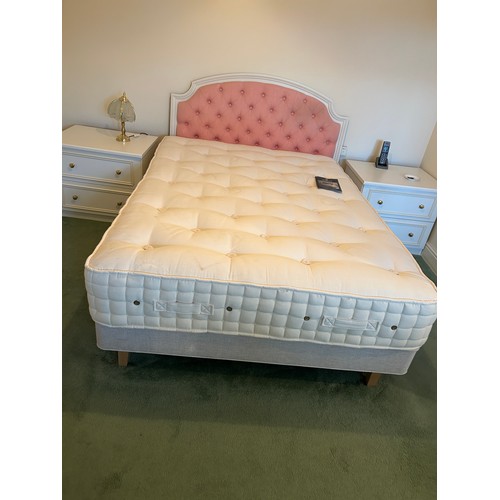 380A - A HYPNOS wool origins 6 Double bed with custom divan base, headboard and electric blanket. Original ... 