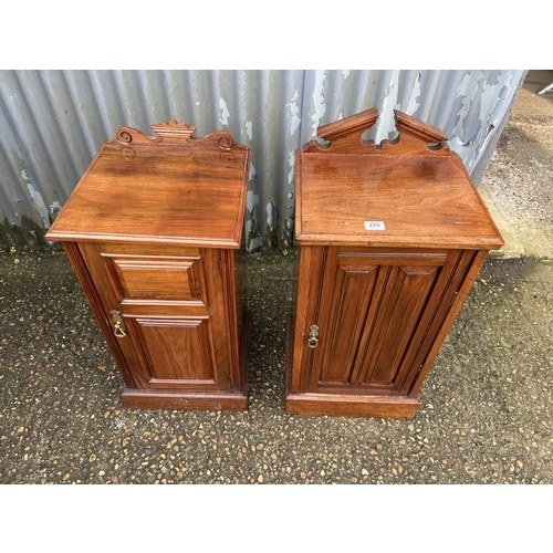 288 - A near pair of Edwardian mahogany pot cupboard bedsides