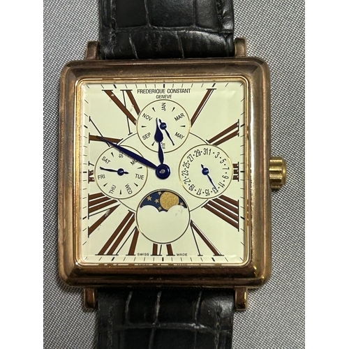 939 - Gents Frederique Constant FC265X3C5/6, four dial Moon Phase Calendar Wristwatch, gold plated, Serial... 