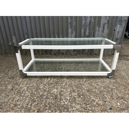 108 - A mid century two tier glass coffee table by HABITAT 110x67x40