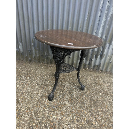 68 - A cast aluminium based pub table 70cm diameter 70 tall