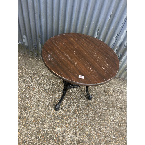 68 - A cast aluminium based pub table 70cm diameter 70 tall
