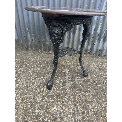 68 - A cast aluminium based pub table 70cm diameter 70 tall
