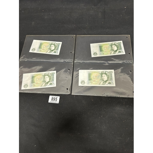 Nine One pound notes and one Canadian Dollar one Dollar Note