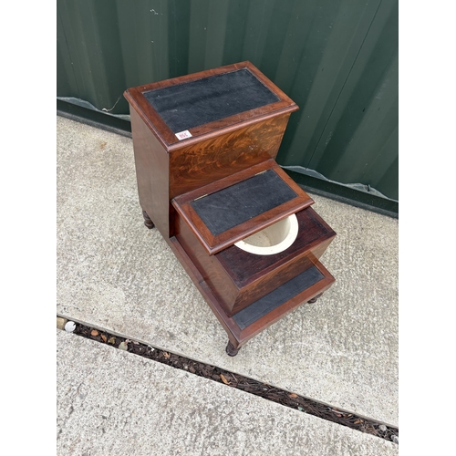 A Victorian mahogany commode step