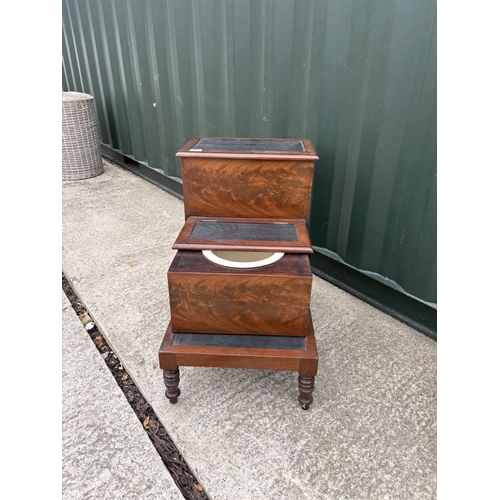 A Victorian mahogany commode step