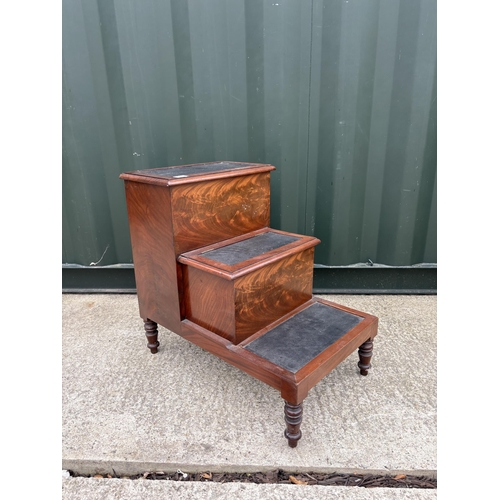 A Victorian mahogany commode step