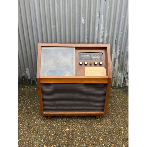 A vintage walnut radiogram