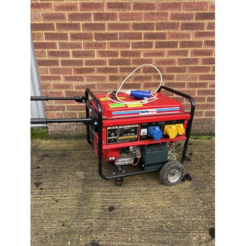 A Clarke FG4050ES 11hp petrol generator ( no key but has pull start)