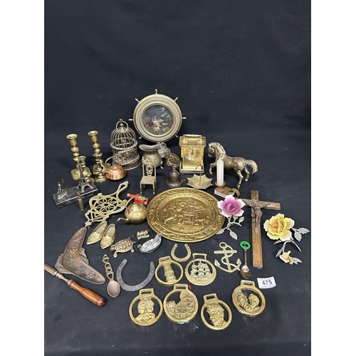 Collection of brassware and sundry items