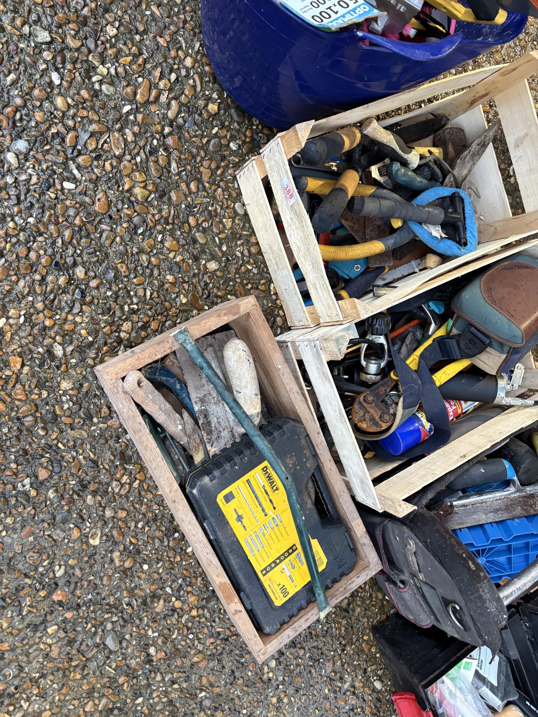 Four boxes and three tool boxes containing assorted tools