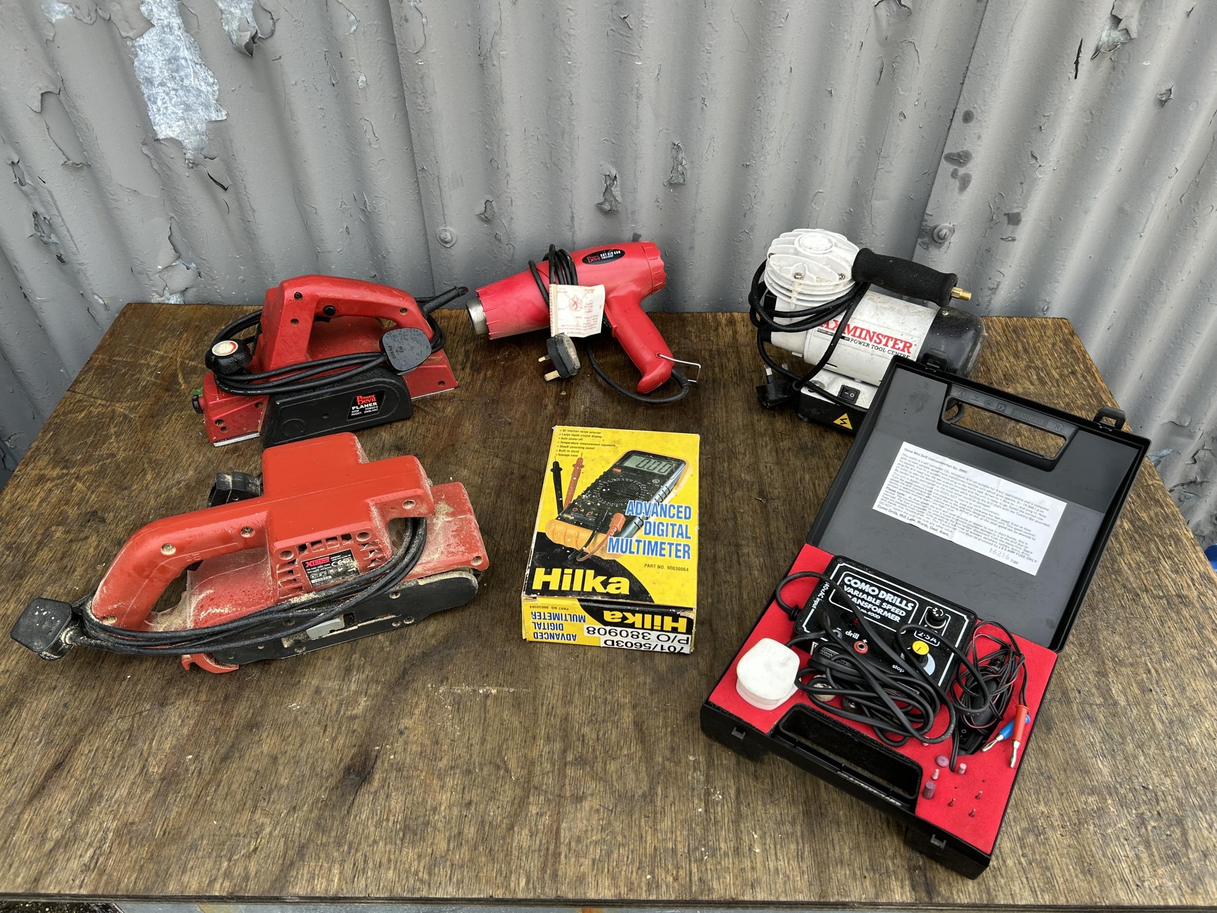 Axminster Compressor, 3 Power Devil Tools and Transformer