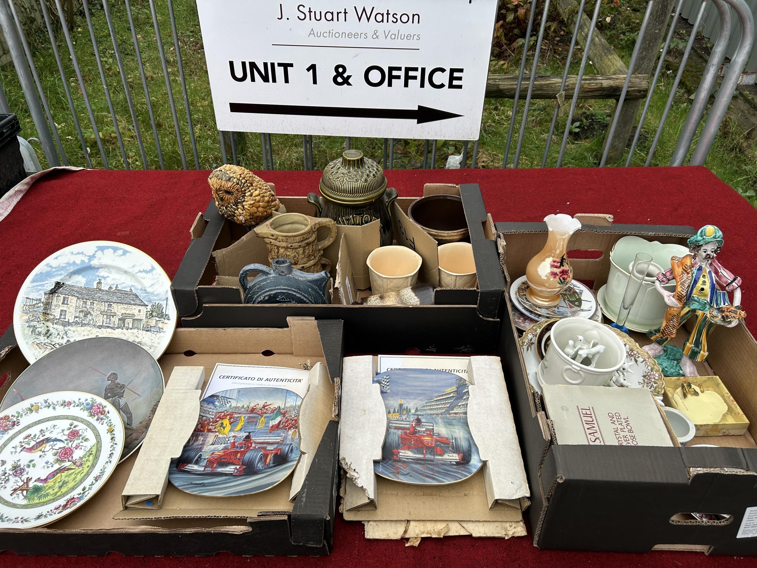 Three trays of China and sundry items (3)