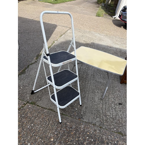 Step ladder and small folding table