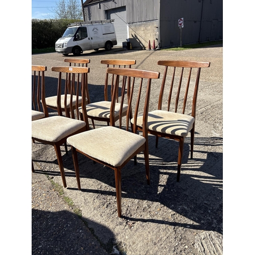 123 - A set of six mid century teak dining chairs (possibly Richard Hornby)