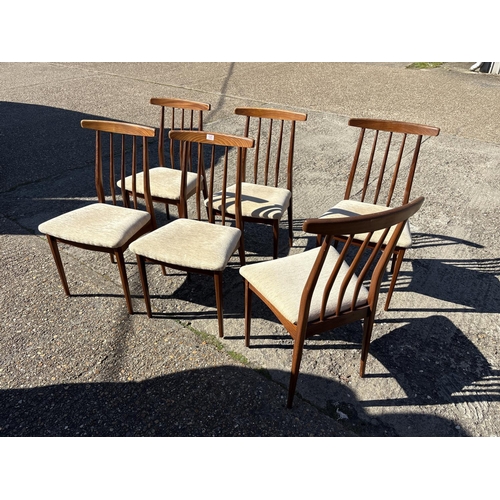 123 - A set of six mid century teak dining chairs (possibly Richard Hornby)