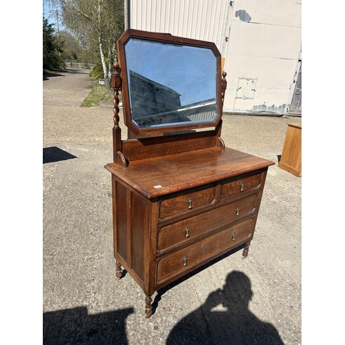 242 - Oak barley twist dressing chest