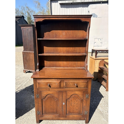 244 - An oak cottage dresser 92x45x175