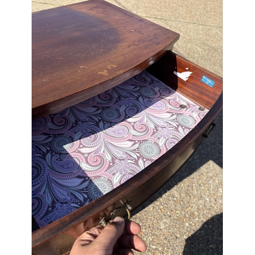 250 - A repro mahogany bow front tallboy chest of drawers 62x44x12